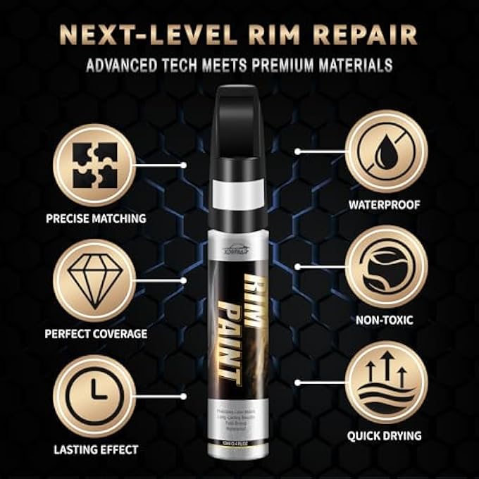xdotoar RIM TOUCH UP PAINT,GLOSS BLACK CAR WHEEL SCRATCH REPAIR - Image 2
